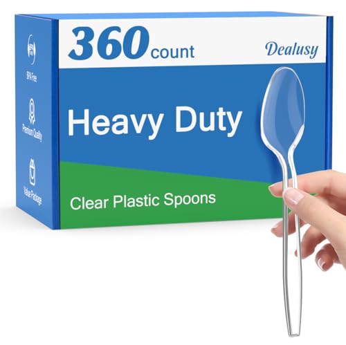 Dealusy 360 Count Clear Plastic Spoons Disposable - color: Clear