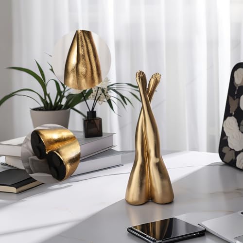 Golden Legs Sculpture Resin Statues Home Decor (Straight Leg) - color: Straight Leg