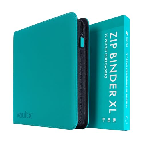 Vault X 12 Pocket XL Zip Trading Card Binder 624 Cards Exo-Tec (Teal) - color: Teal, size: 12 Pocket XL