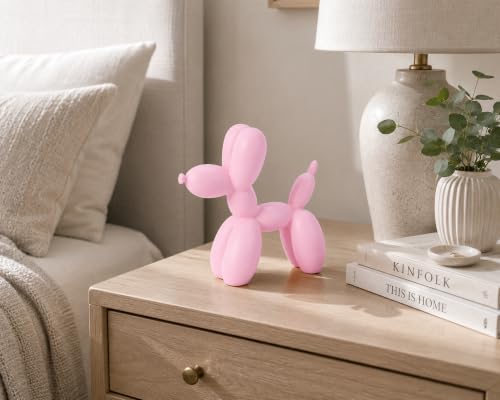 4 Inch Matte Pink Balloon Dog Sculpture - color: Pink