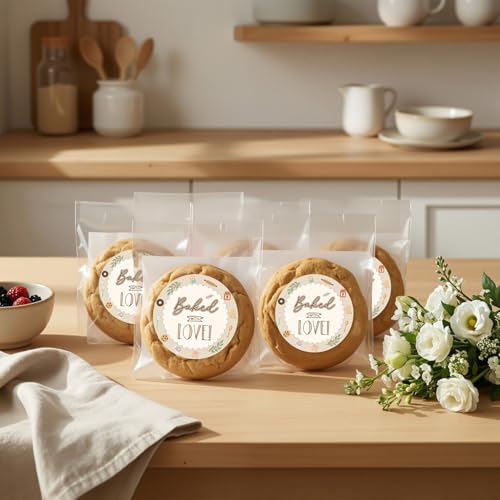 Baked with Love Stickers 120Pcs, 2 Inch Round Baking Labels for Homemade Goods, Bakery Packaging, Cookie Bags, Thank You Gifts, Small Business Packaging & Party Favors (Baked with Love) - style: Baked with Love