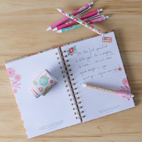 Christian Art Gifts 5 Piece Ballpoint Pen Set, Pink Floral - color: Be Glad/Pink Floral