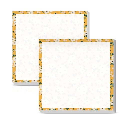 Sticky Notes 3x3 Inches, 2 Pads, Easy Post Cute Self-Stick Notes, Colorful Self Stick Notes Pads for Home Office Notebooks Accessories, Strong Adhesive Note Pad Yellow Wildflower - color: Yellow Wildflower