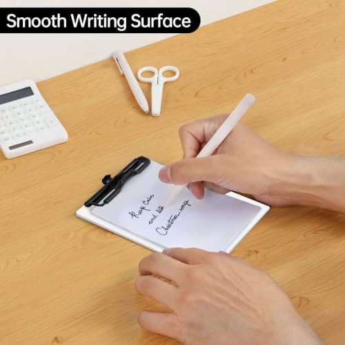FRETONBA Mini Clipboard 4x6 Inch with Pen Holder, 2 Pack, White - style: 2Pack-White