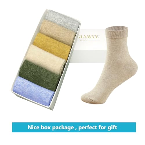 MAGIARTE Womens Mini Crew Cotton Socks,6 Pairs - color: Color#06