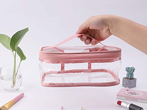 BallHull Makeup Bag Zipper Waterproof Portable Travel Storage Pouch 2 Pcs - color: Pink and Green