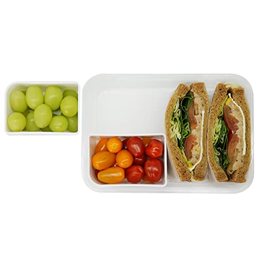 carrotez 4 Compartment Food Container - 6.3 Cup (1500ml) - color: White, size: 4 Compartment (6.3 Cup)