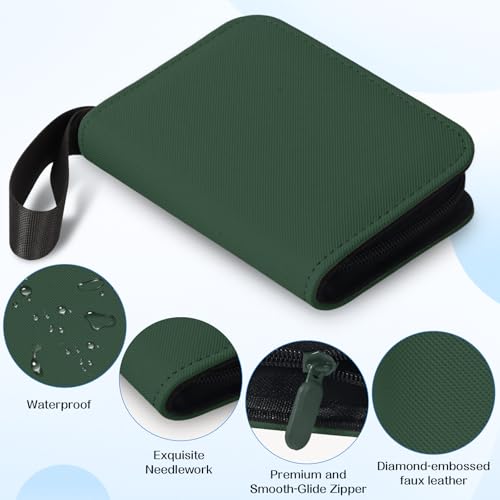 1 Pocket Card Binder–Collectible Trading Card Album,Single Card Holder with 20 Pages,Holds 40 Cards, Side-Loading Mini Binder for TCG,MTG,Sports,Baseball,Football,Small Sports Card Book，Green - color: Green