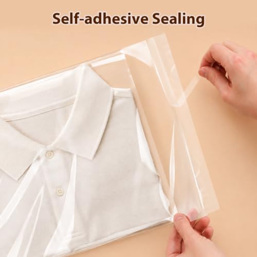 Egofine Self Sealing Cellophane Bags 100 PCS Clear Resealable Sleeves Bags for 10x14 Photo Mats (Bag Size: 10x14 inches) - color: 10"x14"Pack of 100