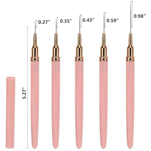 15 - Piece Nail Art Liner Brush Set | 3 Colors (Black, Purple, Pink) for Intricate Nail Designs - color: 3 Pcs - Black & Pink & Purple