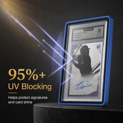 PSA Slab Case, Magnetic 9-Point Lock Display Protector, Blue - color: Blue