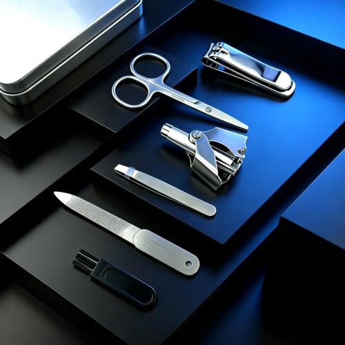 6 In 1 Stainless Steel Manicure Set Portable Nail Grooming Kit