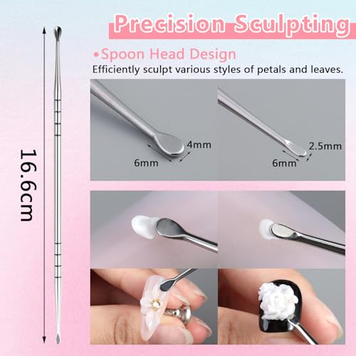 3 Pcs Nail Art Sculpture Pens Dual Tipped Nail Tools