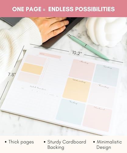 Lamare Weekly Planner Notepad – Premium Undated Weekly To Do List Notepad - color: Color