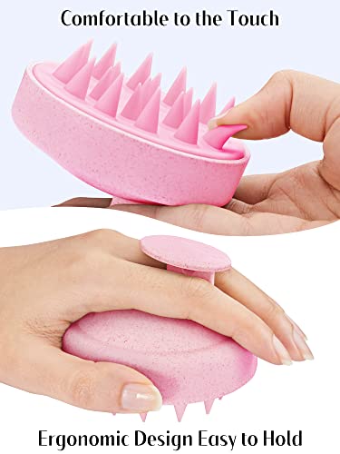 HEETA Scalp Massager Hair Growth Scrubber for Dandruff Removal Hair Care - color: New Pink