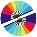 Maitys 2 Pack Foldable Fans for Rave Dancing,Rainbow,Simple Pattern - color: Rainbow, style: Simple Pattern