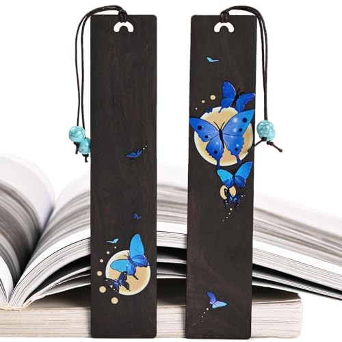 ZQZYMXQ 2Pcs Butterfly Bookmark Aesthetic, Book Marks for Reading Women, Butterfly Gifts for Women (Blue Butterfly) - style: Blue Butterfly