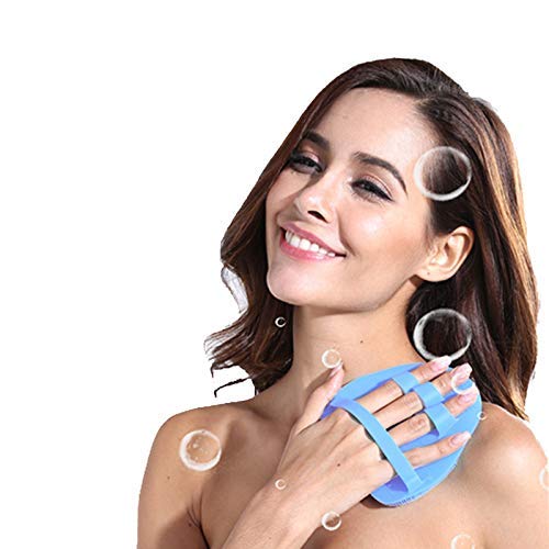 1 Pack Soft Silicone Shower Brush,Bath Exfoliating Skin Massage Scrubber - color: Purple