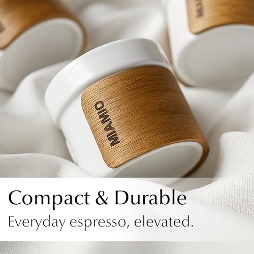 MIAMIO – Espresso Cups Set of 4 (3.5oz) Japanese Tea Cups Ceramic (White) - color: White