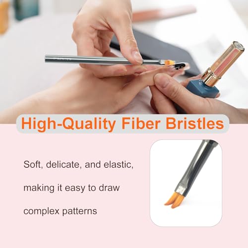 MYR 6Pcs Metal Nail Art Brushes & 2pcs Nano Nail Files for Nail Art Designs