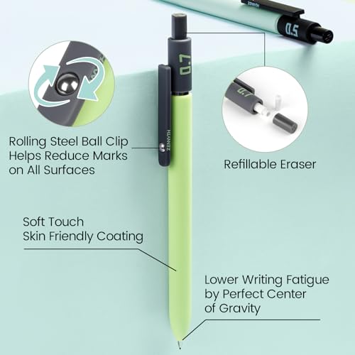 Solati Pastel Mechanical Pencil Set, 6 Pack with Case, 0.5mm & 0.7mm