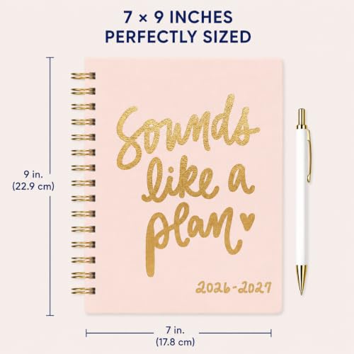 WORLD TRAVELER Academic Planner School Organizer Jul 2026-Dec 2027, 7"x9" - color: Pink Gold
