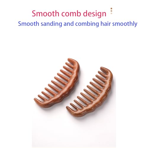Wooden Hair Comb Set, birthing comb,Wide tooth massage combs, Brown, 2 Pack (One SizeA2) - size: One SizeA2