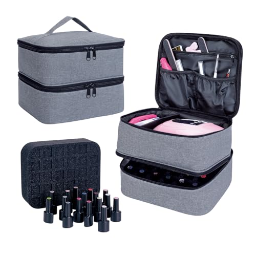 Nail Polish Organizer Holds 30 Bottles (15 ml/0.5 floz),Gray - color: Gray