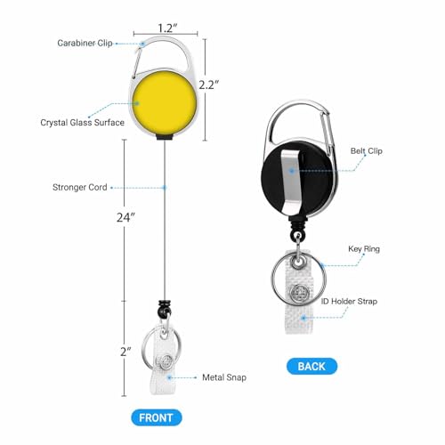 Badge Holder with Lanyard Yellow Badge Card Holder Plastic ID Badge Holder for Student Nurse Worker - color: Yellow