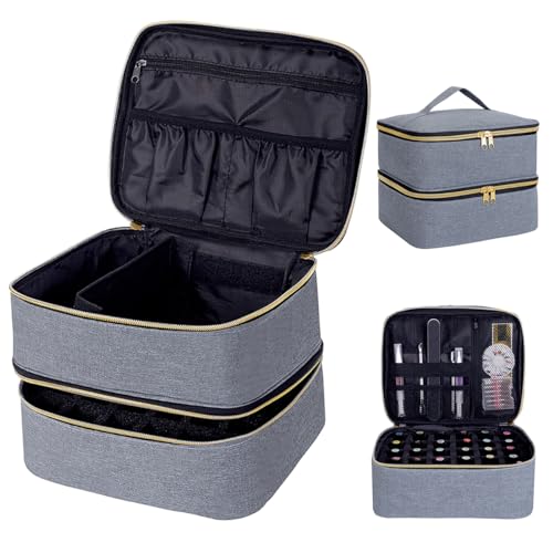 Nail Polish Organizer Holds 30 Bottles (15 ml/0.5 floz),Gray Gold - color: Gray Gold