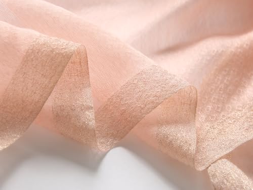 Jeelow Long Silk Blend Embroidered Floral Shawl Scarf Wrap for Women - color: Rose Beaded Pink