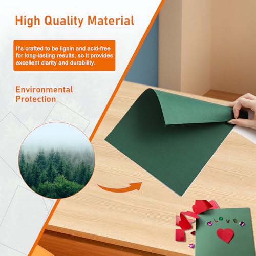Guakicae 40 Sheets Dark Green Cardstock 8.5 x 11 Craft Paper 75lb - color: Green, size: 40 Sheets