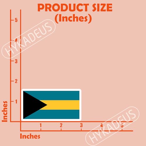 (3Pcs) Bahamas Flag Stickers, Bahamian National Flag Vinyl Decal, 3" x 1.6" - color: Bahamas
