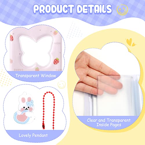 3 Inch Kpop Photocard Binder, Pink Butterfly, Polyvinyl Chloride, 20 Pockets, 4.33 x 3.15 x 1.18 Inches - color: Pink Butterfly