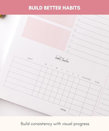 Lamare Weekly Planner Notepad – Premium Undated Weekly To Do List Notepad - color: Pink
