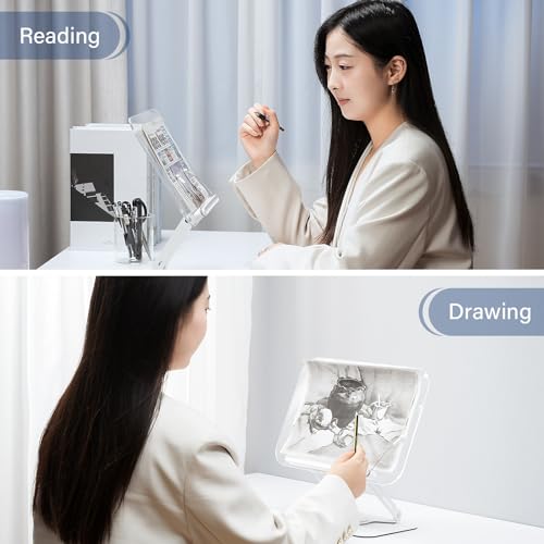 BYMECOST Acrylic Book Stand for Reading, Adjustable Book Holder,Black - color: Black, size: 13.4"