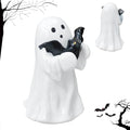White Decorative Halloween Ghost Figurine (White Hugging the Ghost of a bat) - color: White Hugging the Ghost of a Bat