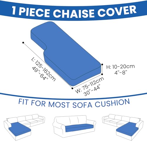 Super Stretch Sofa Cushion Covers (1 Piece, Charcoal Gray) - color: Charcoal Gray, size: Chaise Cover