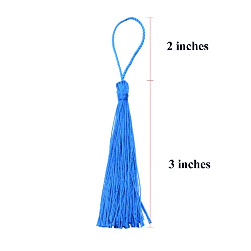 100Pcs 5 Inch Silky Bookmark Tassels for Jewelry, Souvenir(Peacock Blue) - color: Peacock Blue