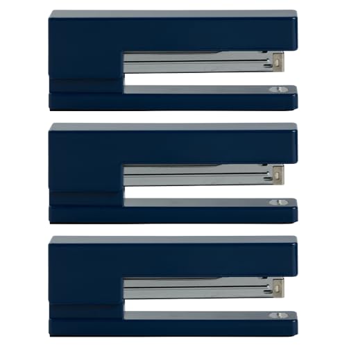 JAM PAPER Modern Desk Stapler - Navy Blue - 3/Pack - color: Navy Blue, size: Pack of 3