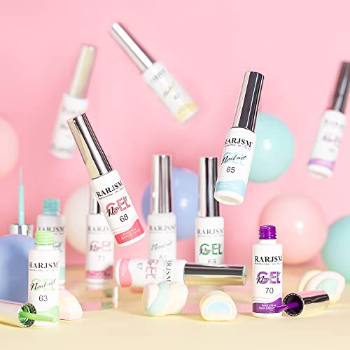 RARJSM Gel Liner Nail Art, Cotton Candy Collection Painting Gelpolish Set Wire Painting Drawing Gel for Nailart Design White Yellow Blue Purple Red Colors - color: Green