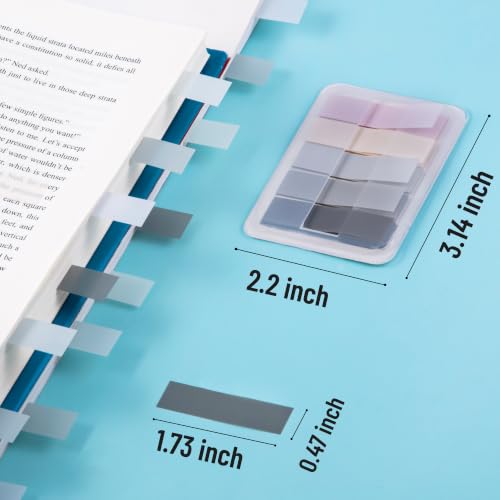 Golcellia Sticky Tabs, Neutral Book Tabs for Notebooks, 300 Pcs - color: Gray, Soft Beige, Taupe, Lilac, and Neutral Colors