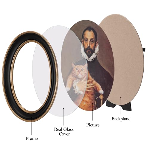 eletecpro 4x6 Oval Picture Frame with Real Glass Cover, Black, 2-Pack - color: Black, size: 4x6 Inches