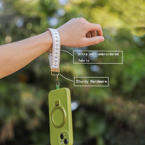 LNKRE JEWELRY Womens Embroidered Wristlet Keychain, Cute Key Chain Lanyard - color: Bronze