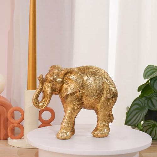 Guichifun Gold Elephant Statue Home Décor Collectible Figurines - color: Gold-elephant