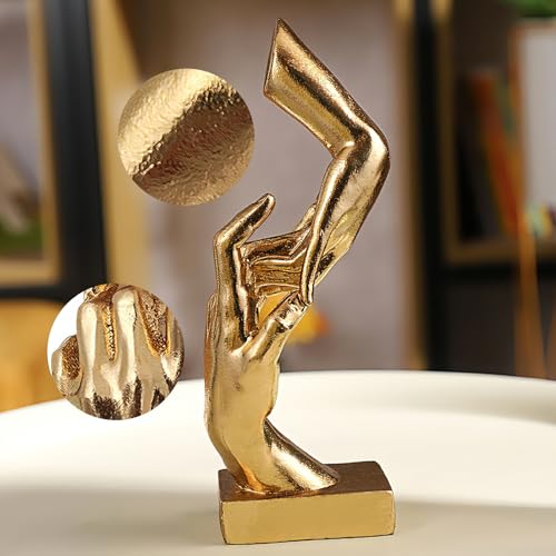 Golden Hands Sculpture Resin Statues Home Decor (Hold Hands) - color: Hold Hands