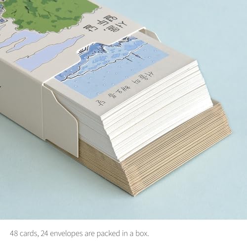 Monolike Day by Day Card, 101 Seoul Twelve Months - Mix 48 Mini Single cards, 24 envelopes Package - color: 101 Seoul Twelve Months