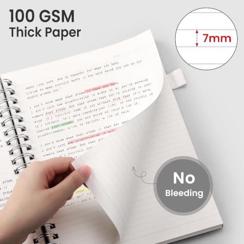 EMSHOI Lined Spiral Journal Notebook, 300 Pages, A4 Size (8.2'' x 11.2'') - color: Transparent, size: A4