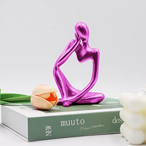 Thinker Statues and Sculptures, Resin Thinker Statue Ornaments, Abstract Style Sculptures, Housewarming Gifts, Housewarming Decorations, Living Room Dining Desk Decorations(Red Right, Small) - color: Red, size: Small