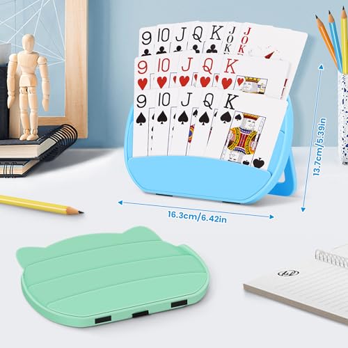 Card Holders for Playing Cards, 2 Pack Playing Card Holder (Blue & Green) - color: Blue & Green